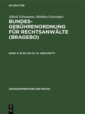 cover image of §§ 83–130 (6.–12. Abschnitt)